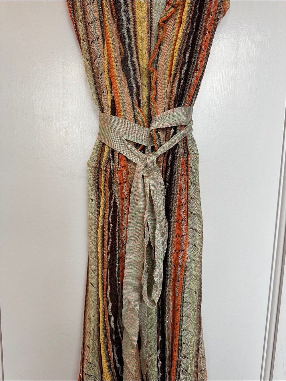 Missoni Striped Sleeveless Maxi Dress in Orange, Yellow, Cream - Picture 4 of 13